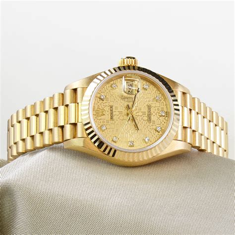 ladies rolex oyster perpetual datejust gold with diamonds|Rolex Datejust yellow gold price.